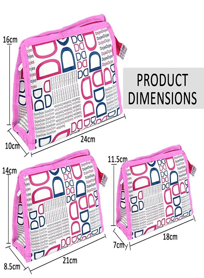 PRISMAXIC Synthetic Cosmetic Travelling Pouch | Toiletry Bag | Travel Makeup Kit | Organizer Kit | Jewelery Kit for Men and Women (Pack of 3) Multi-Color - Image 2